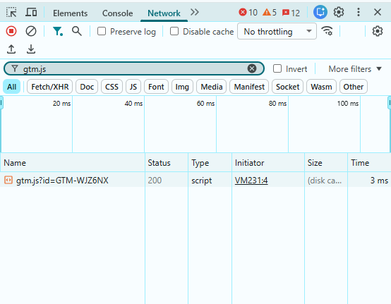 Network Tab in DevTools