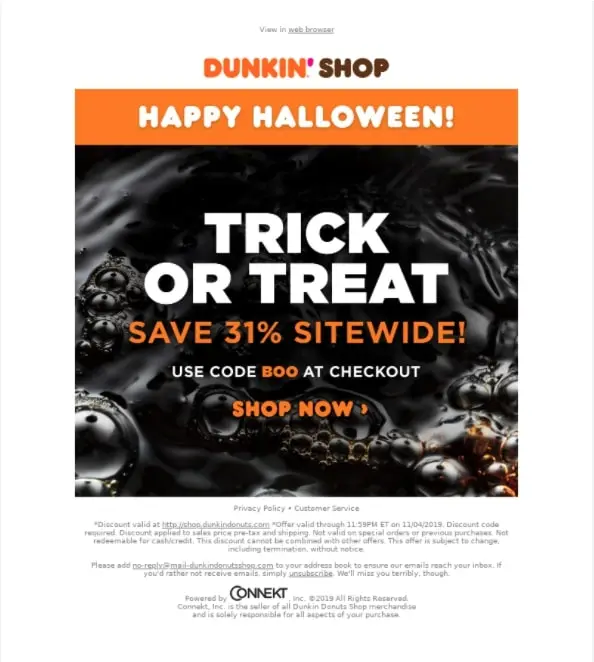 Dunkin donuts boo discount code