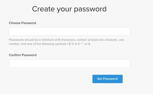 Create your password