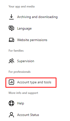 Access your account settings