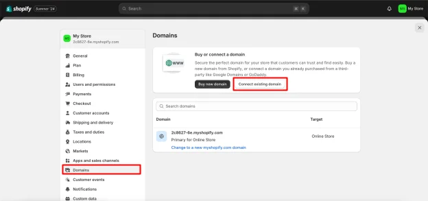 connect-existing-domain