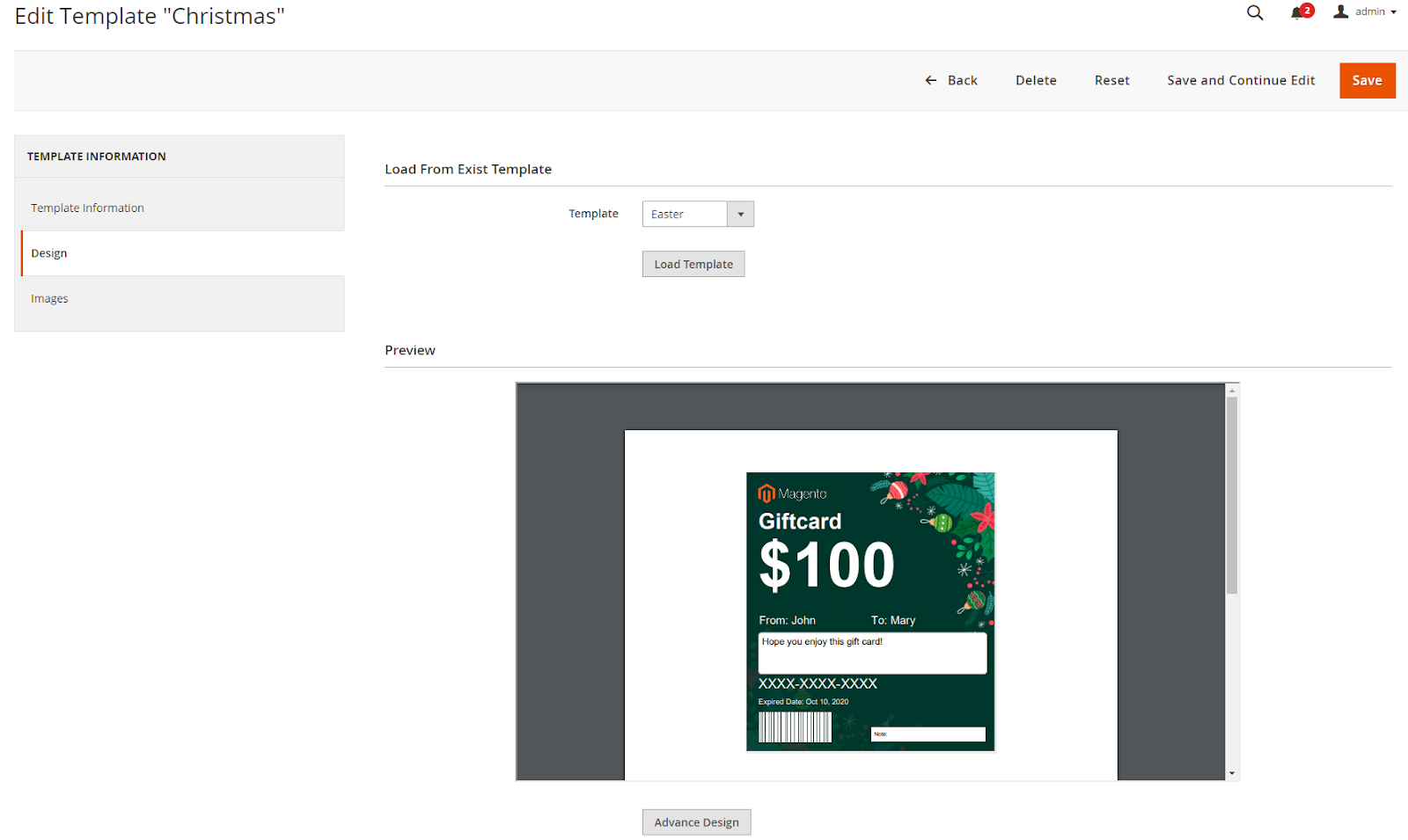 edit gift card design