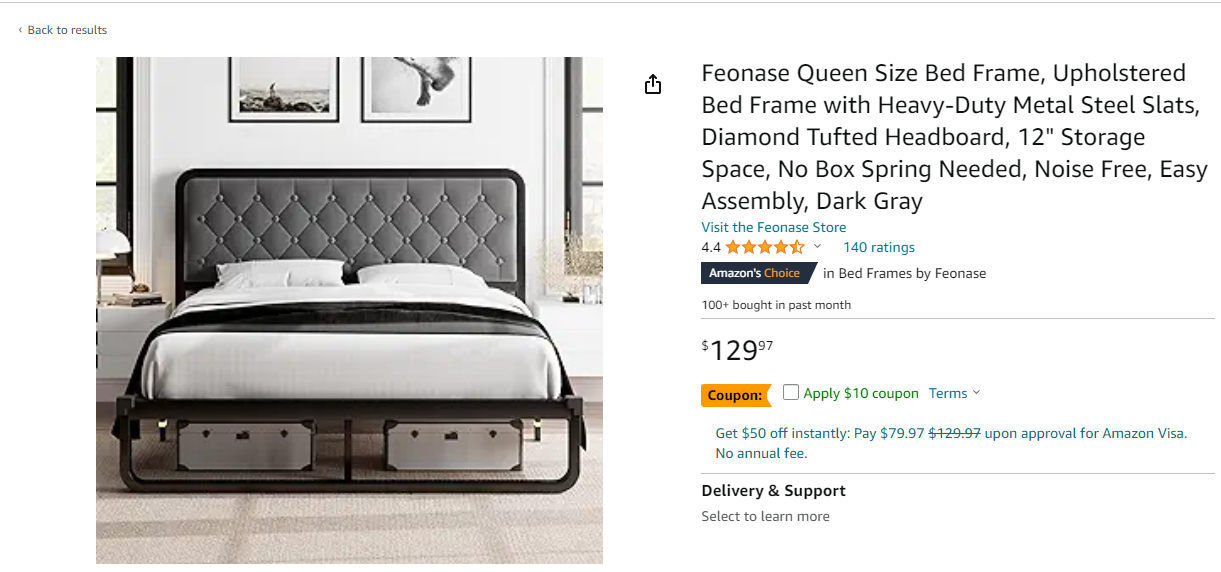 Queen size bed frame price