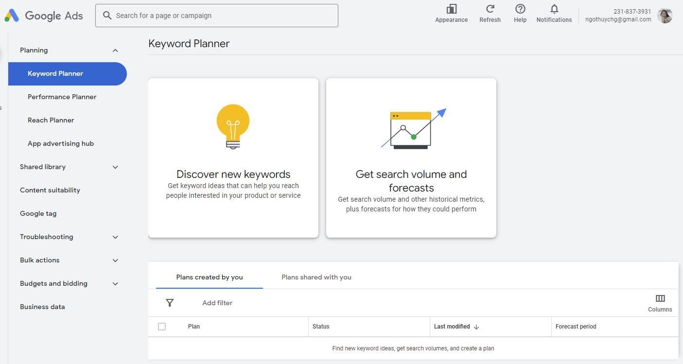 Use Keyword Planner to Discover new keyword ideas