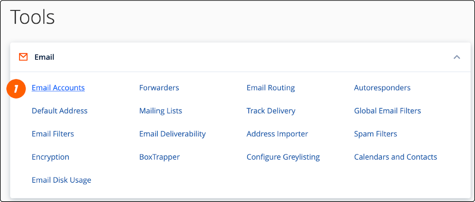 Navigate to email Accounts section