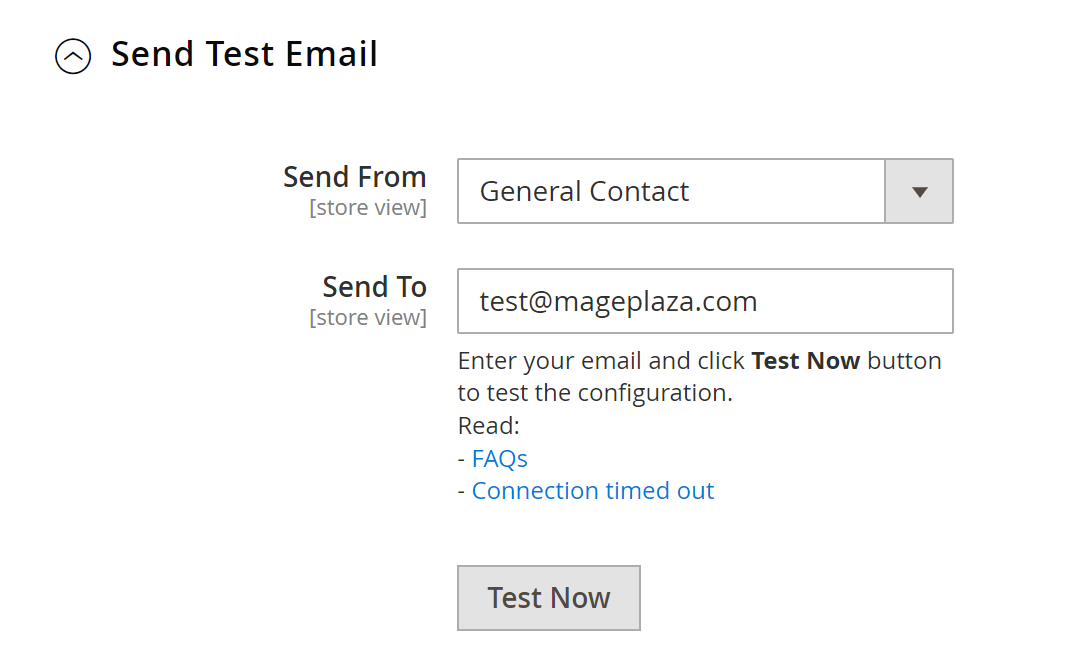 Send test email