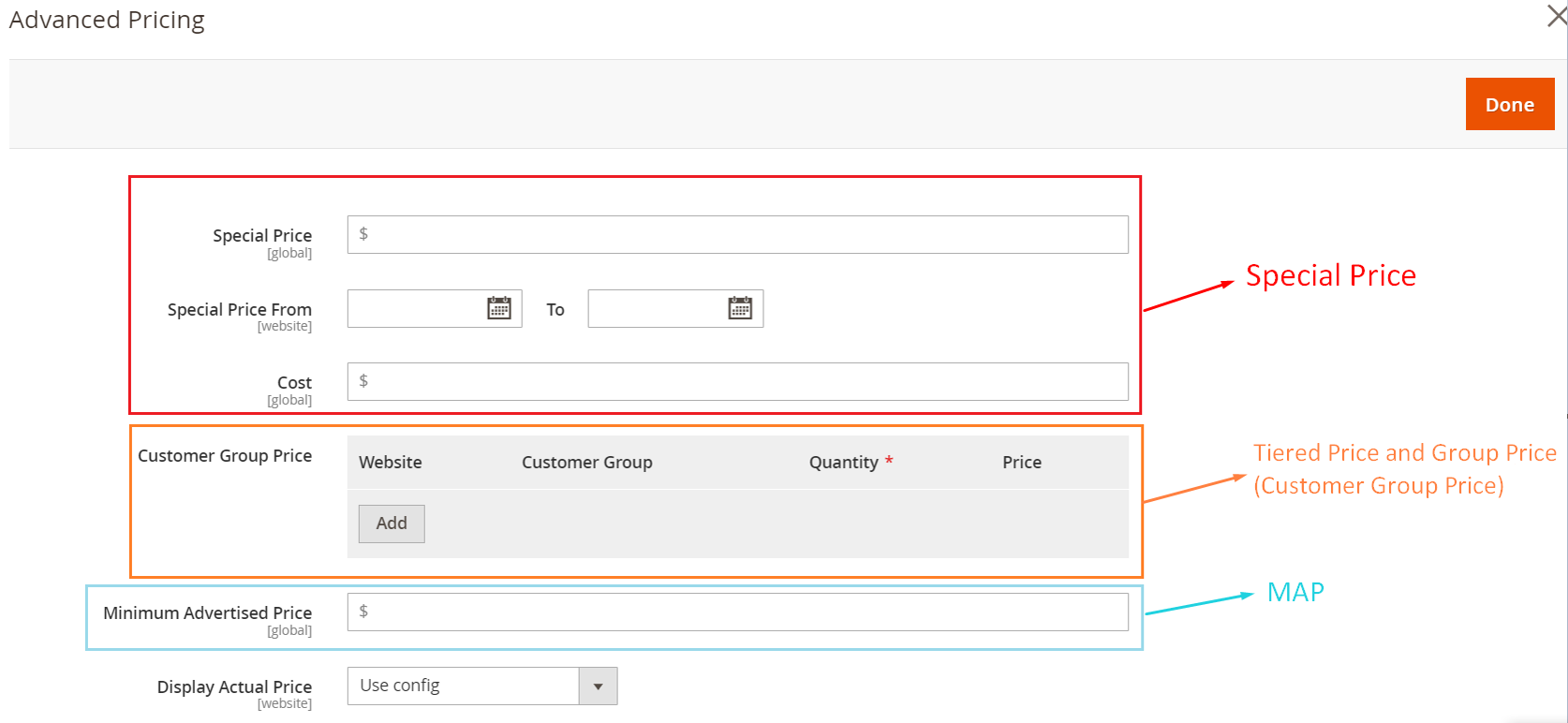 Advanced pricing types