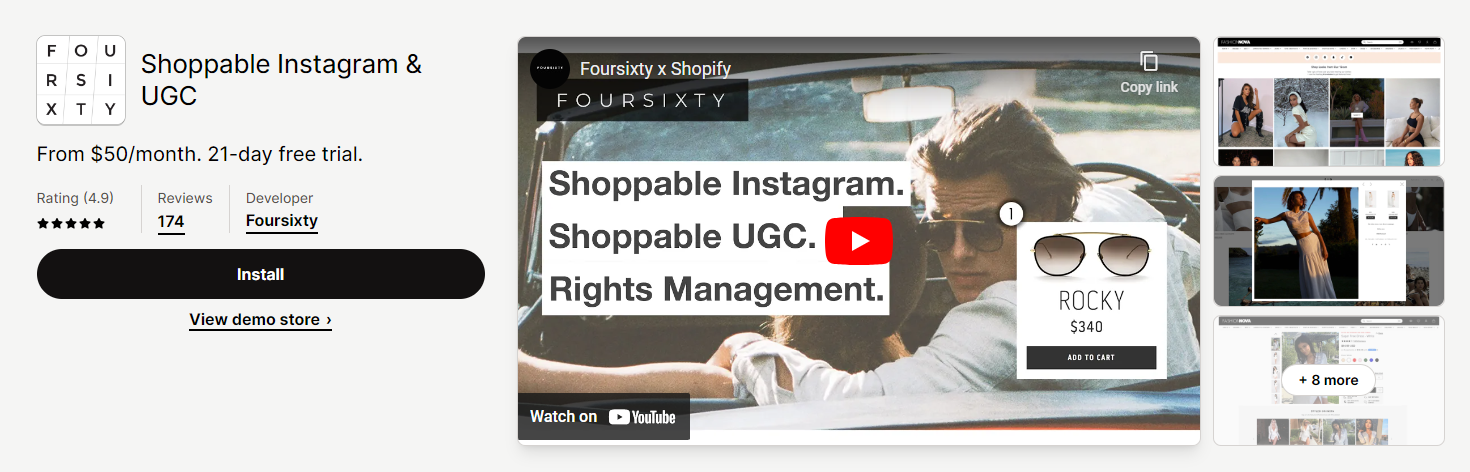 Shoppable Instagram And UGC By Foursixty