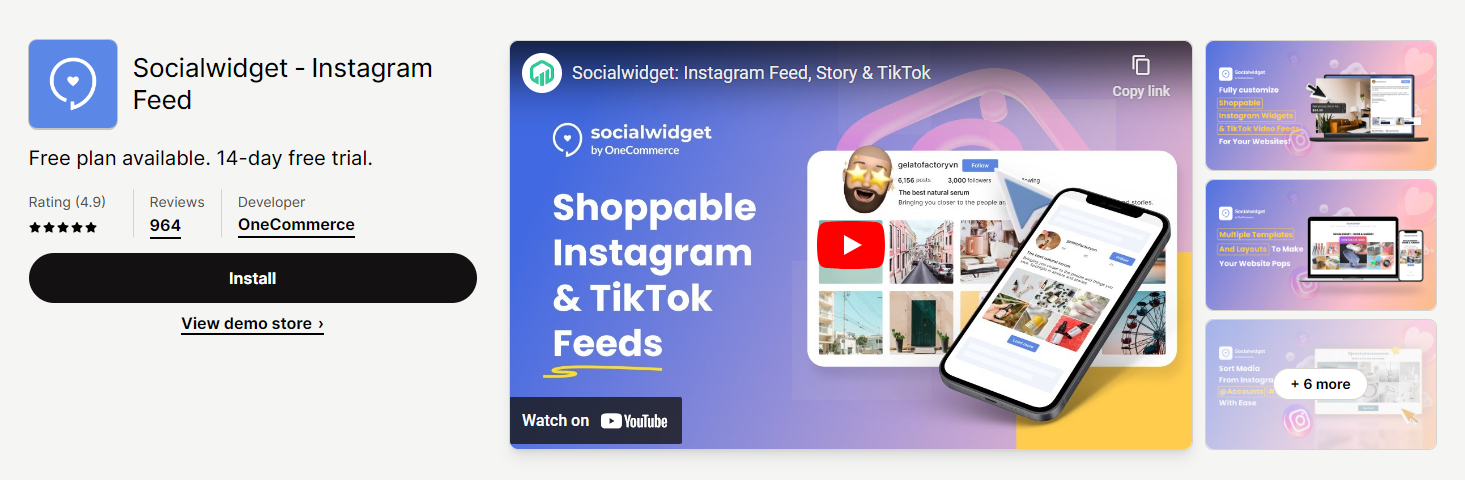Socialwidget ‑ Instagram Feed by OneCommerce