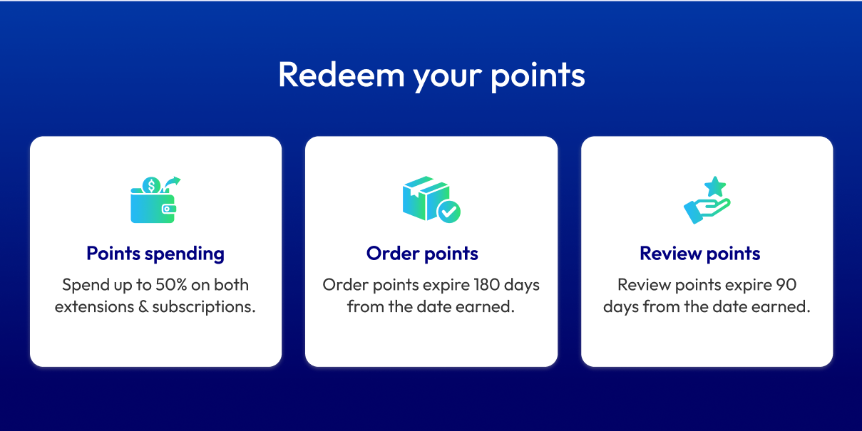 Rules to redeem your points