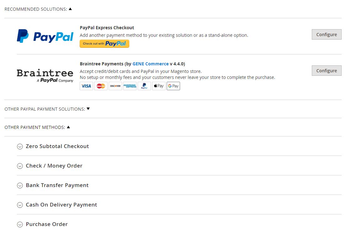 Payment Methods