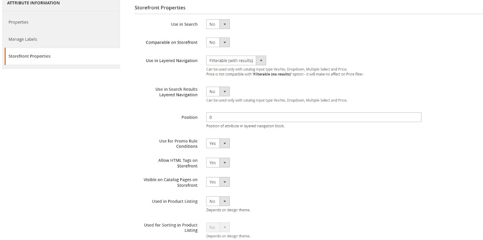 storefront-properties