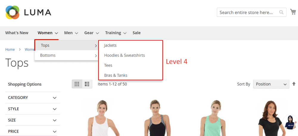 Category level 4 in Magento 2