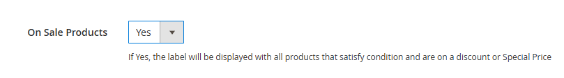 On-sale label configuration