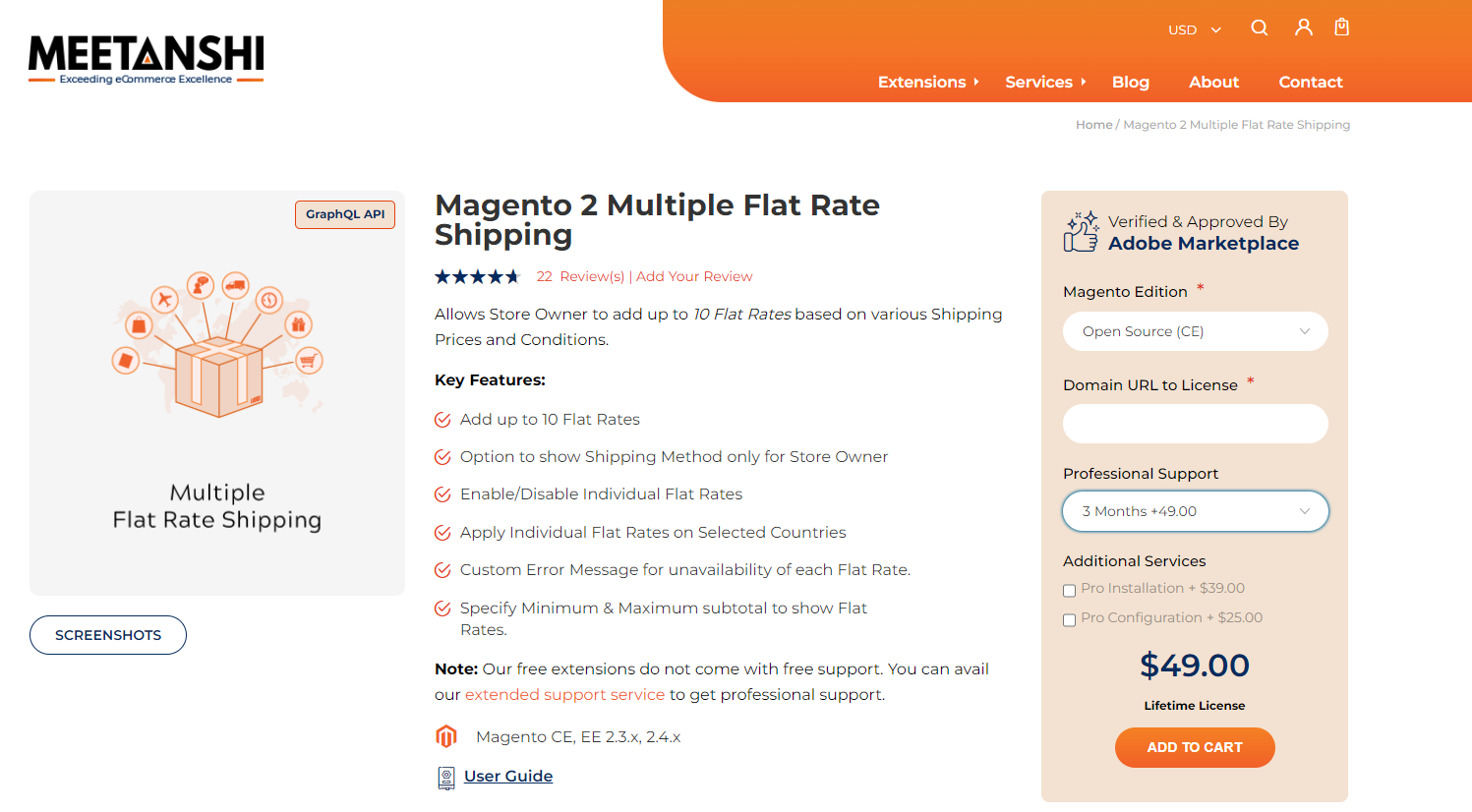 Magento 2 Multiple Flat Rate Shipping from Meetanshi
