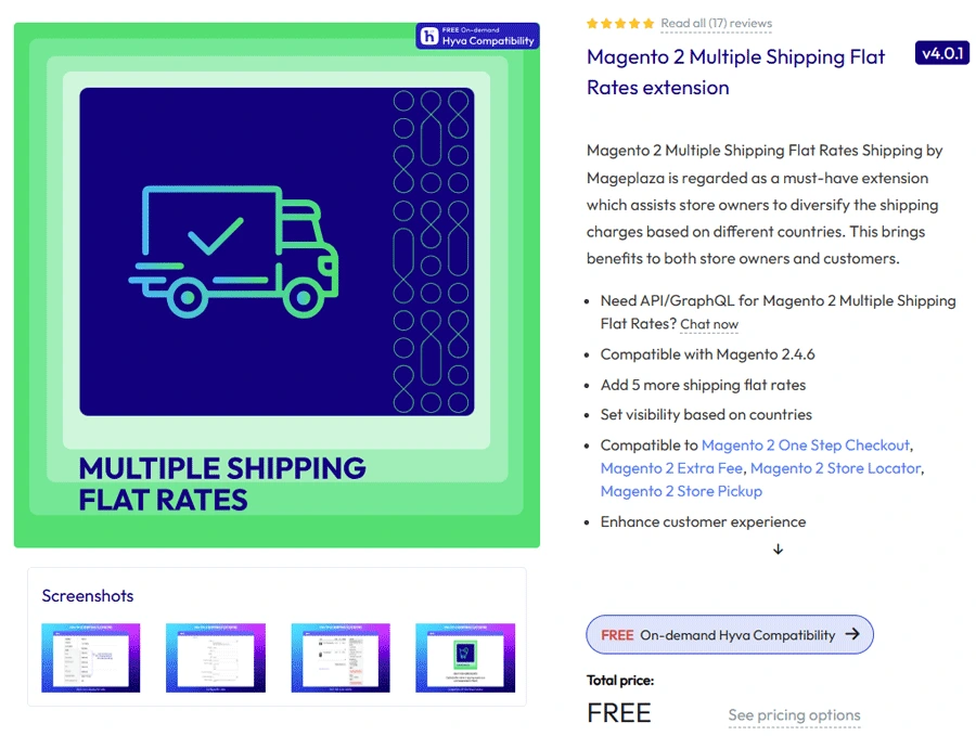 Magento 2 Multiple Shipping Flat Rates from Mageplaza 
