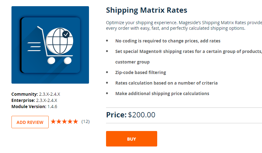 Magento 2 Shipping Matrix Rates from Mageside