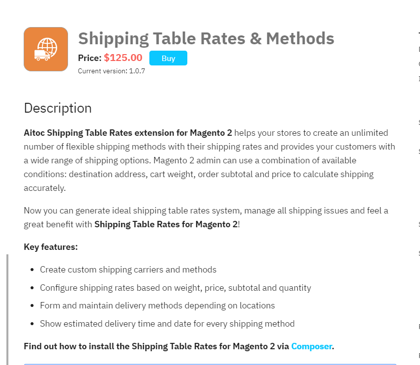 Magento 2 Shipping Table Rates & Methods from Aitoc