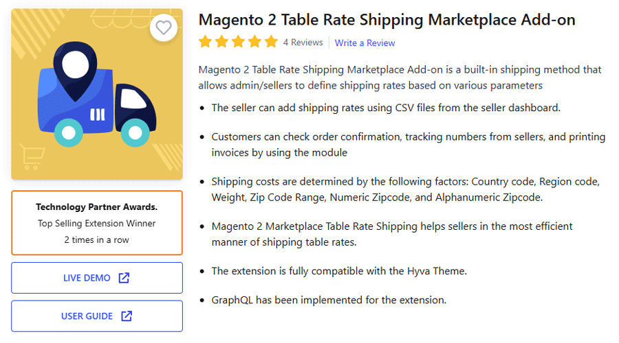 Webkul Marketplace Table Rate Shipping