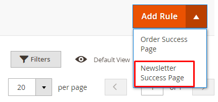 Add newsletter success page