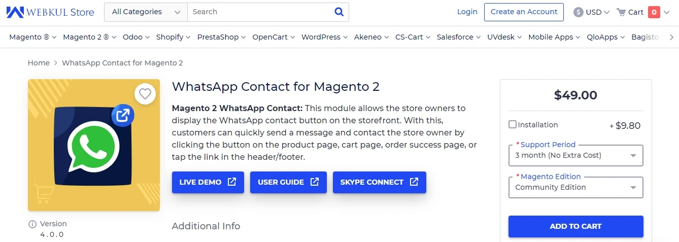 Webkul Whatsapp Contact for Magento 2