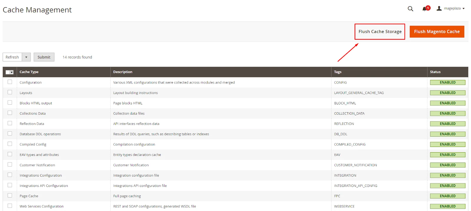click-the-orange-flush-cache-storage-button