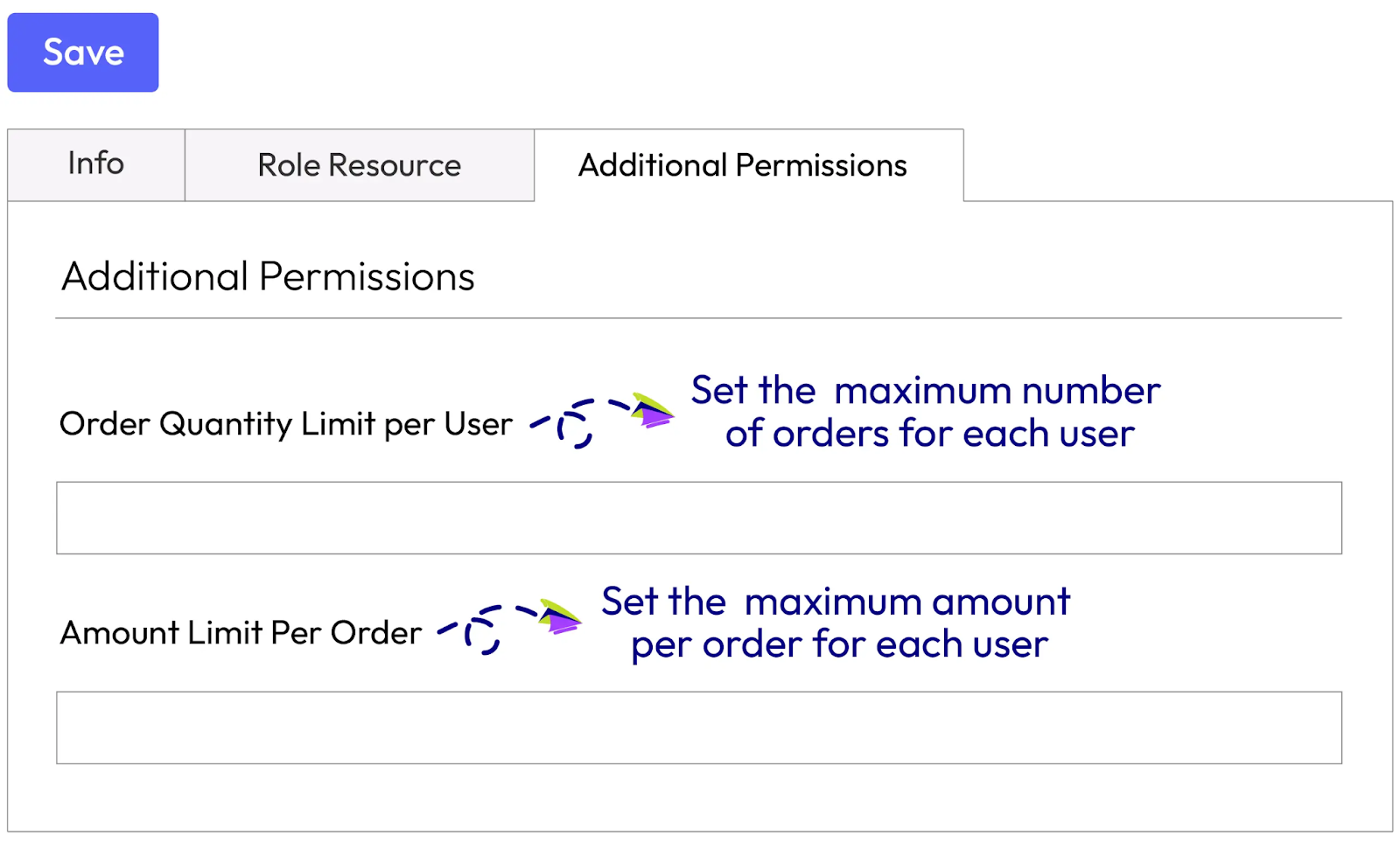 Set maximum number of orders and amount per order