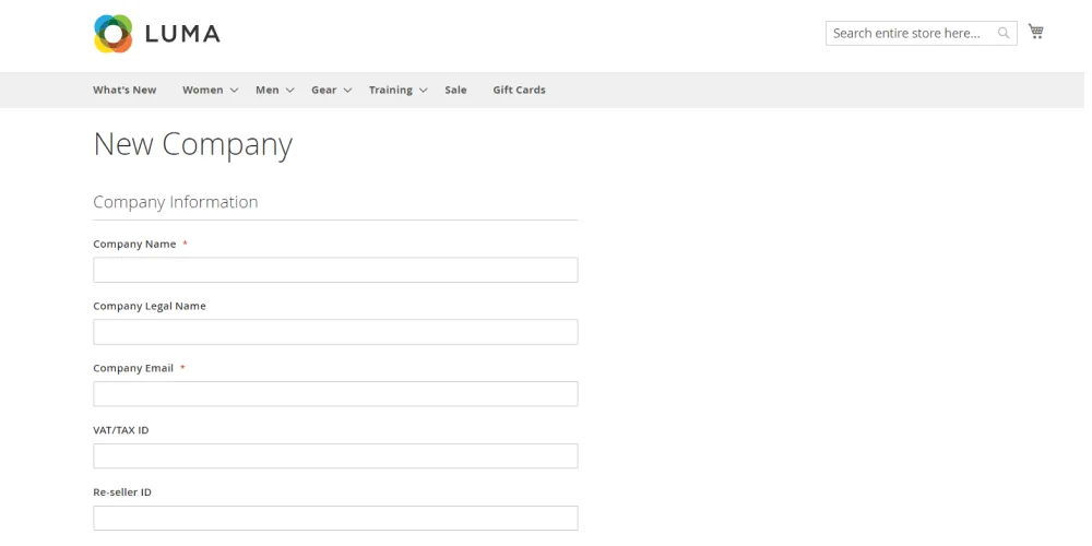 Add company information