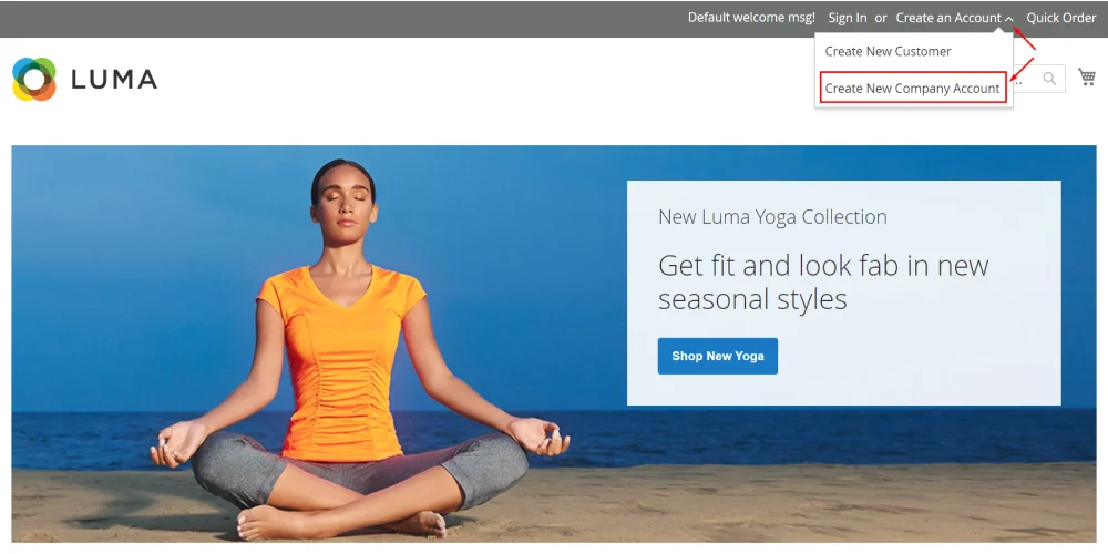 Create new company account from frontend