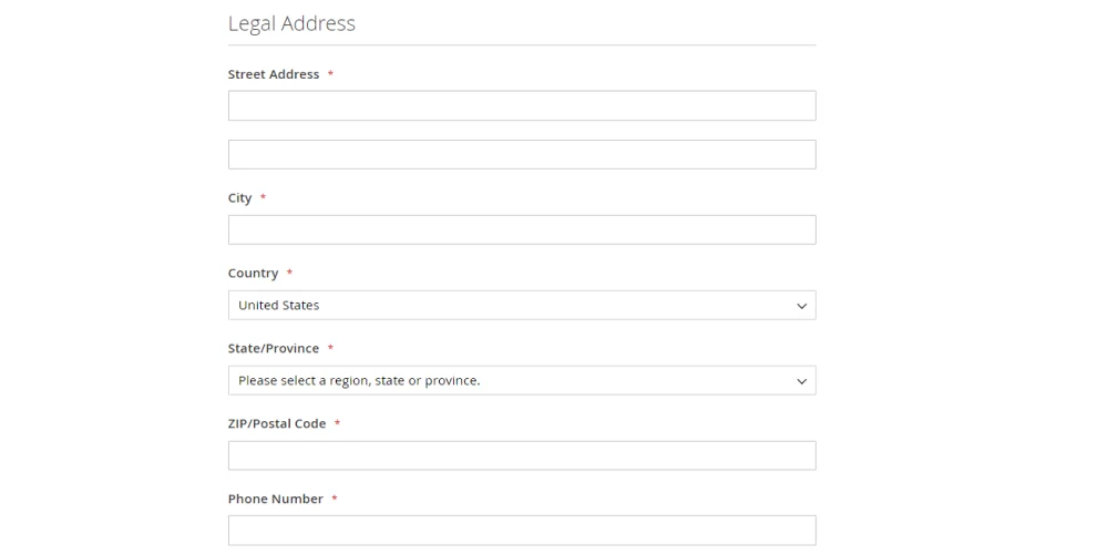 Provide legal address