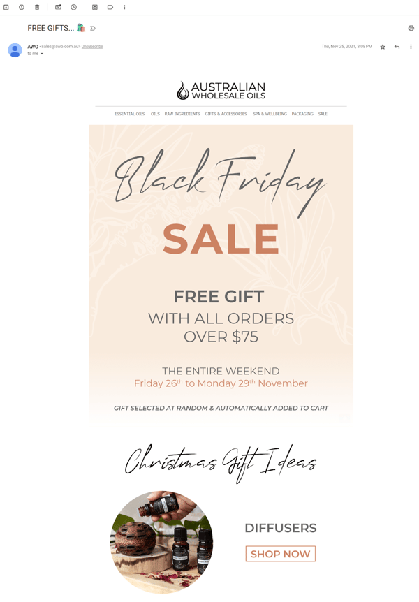 australian wholesale oils free gifts