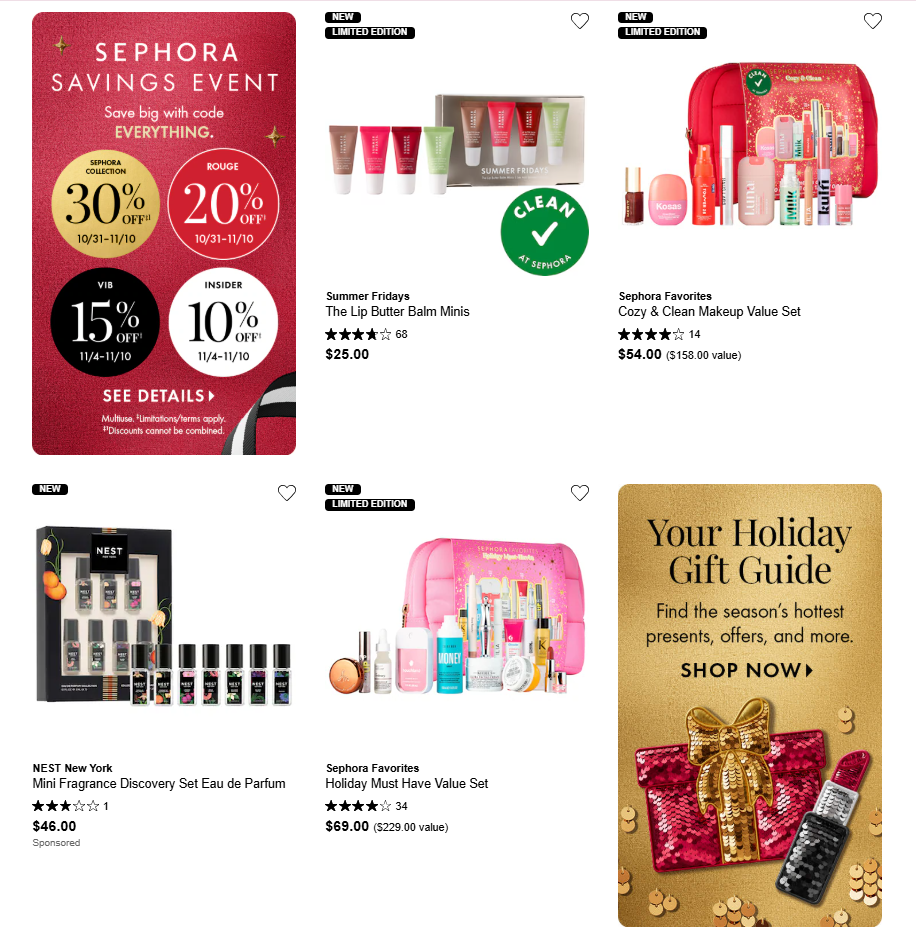 sephora product bundling
