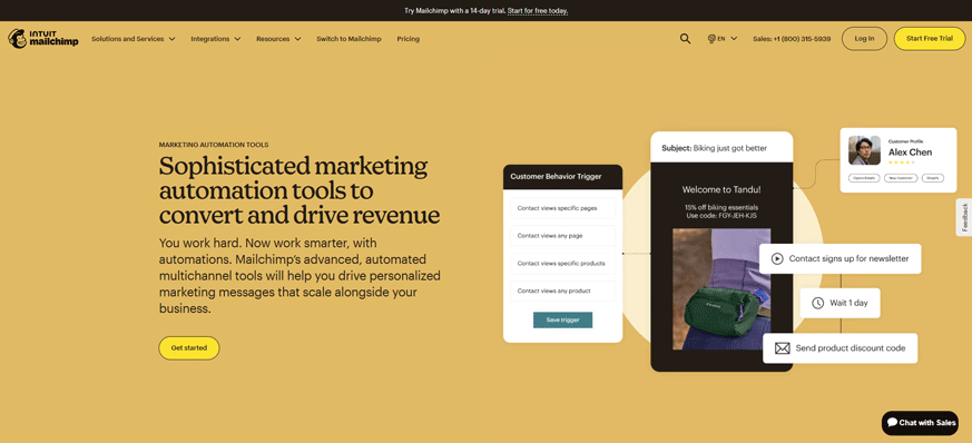 Phần mềm tự động hóa tiếp thị Mailchimp