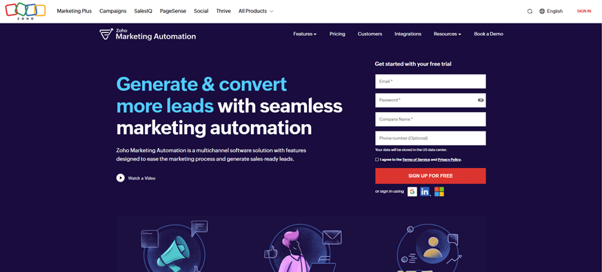 Phần mềm marketing automation Zoho