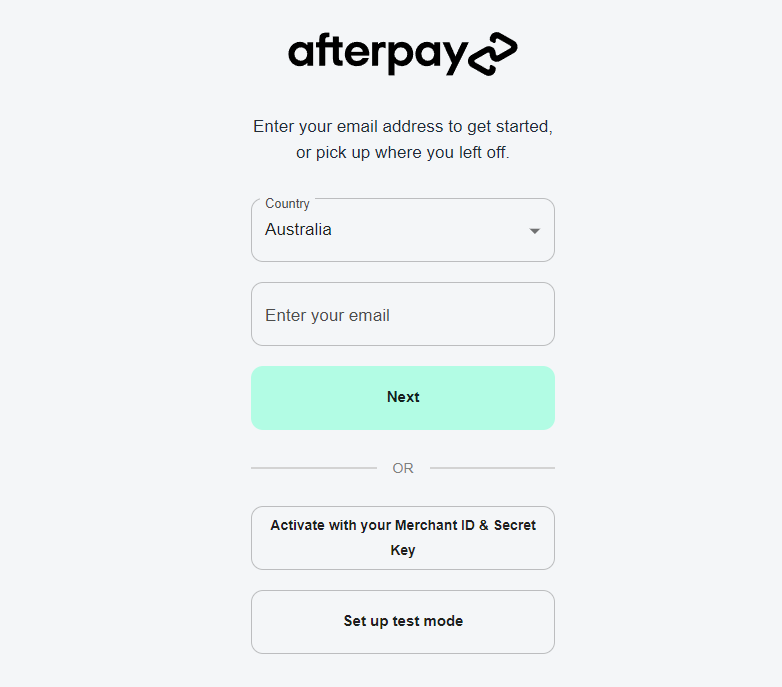 Sign up Afterpay account