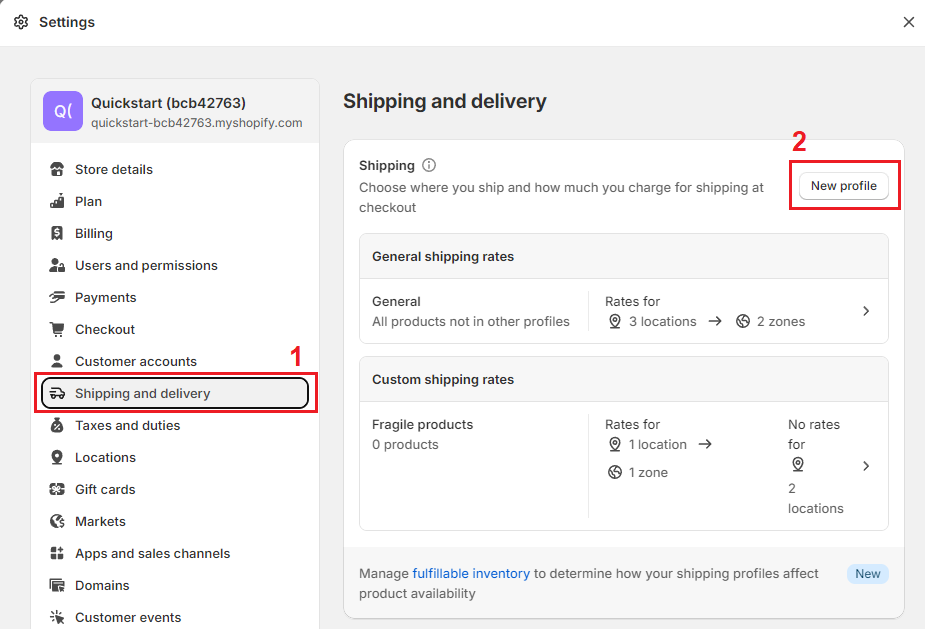 Setting up Shopify Shipping