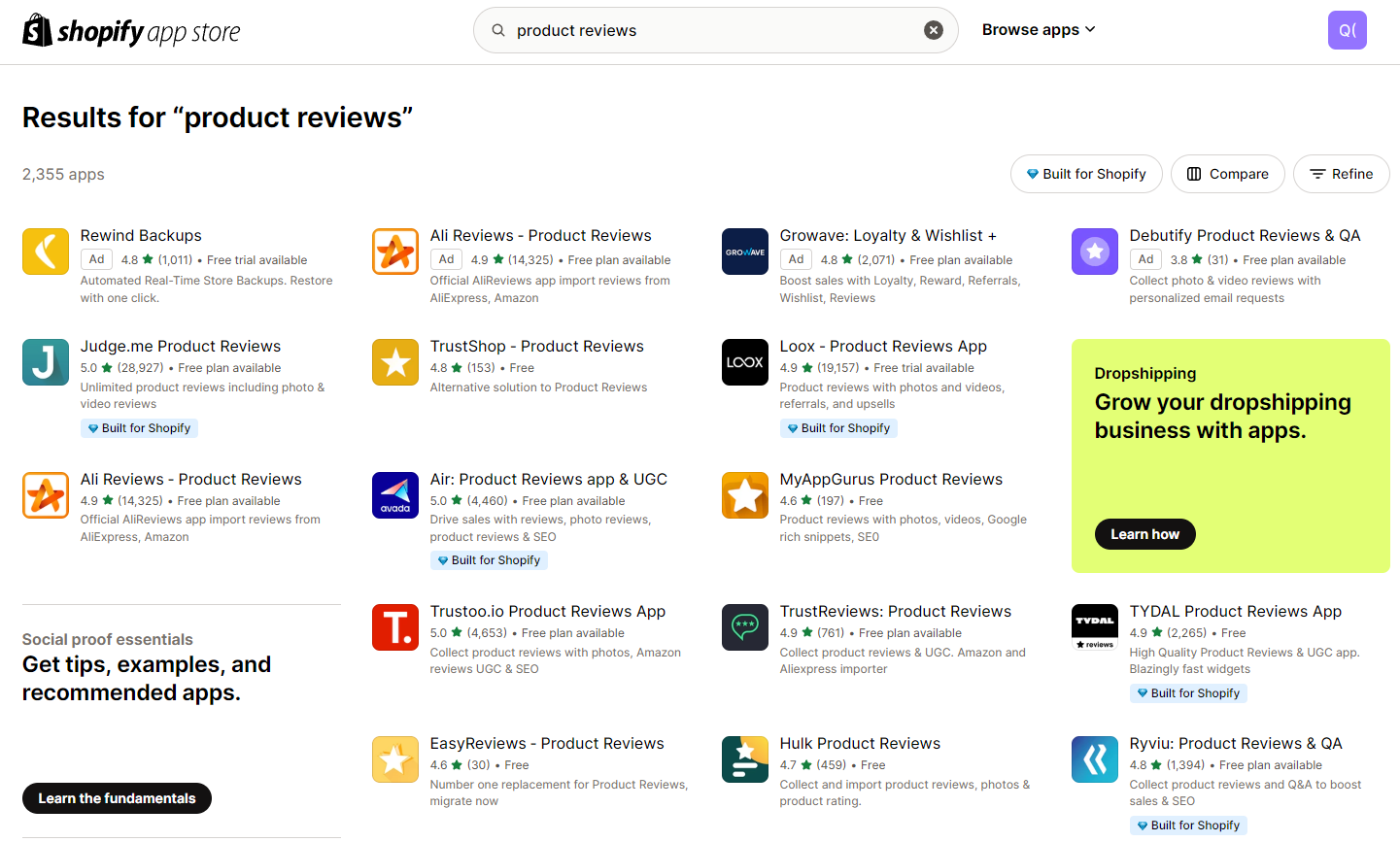Search for Product Reviews app in the App Store