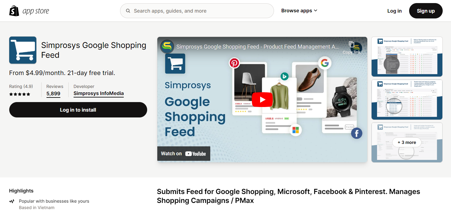 Simprosys Bing Shopping Feed