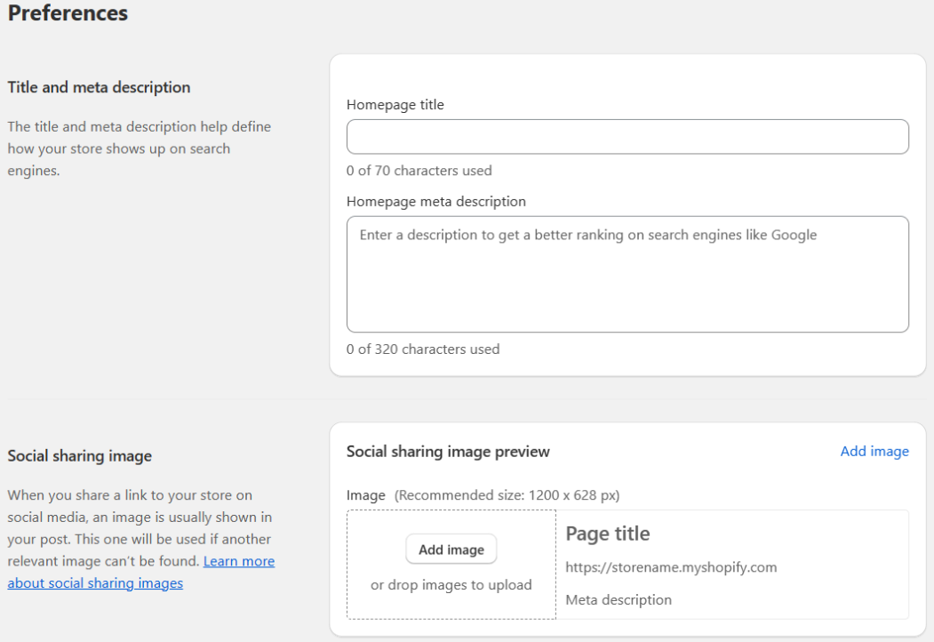 Add sharing details to your Shopify store