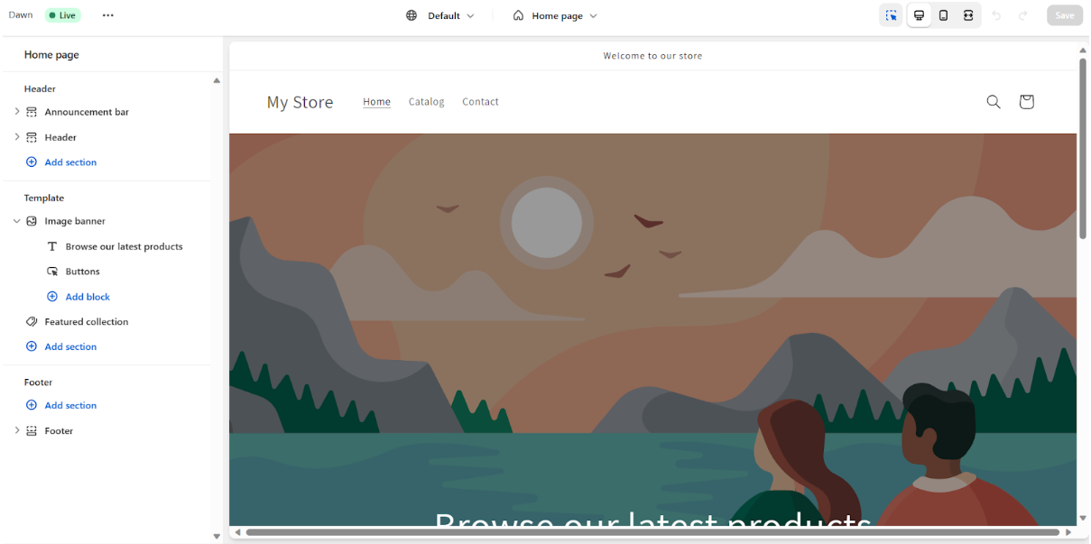 Choose your Shopify store’s theme