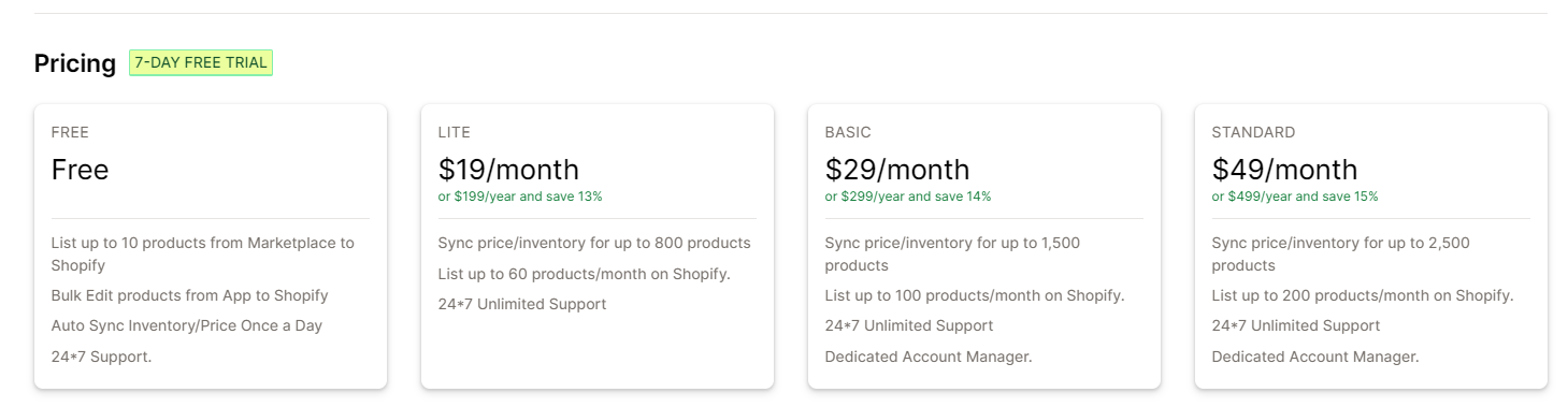 CedCommerce Importer - Pricing