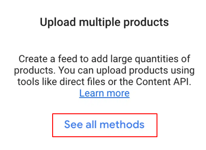 Upload multiple products