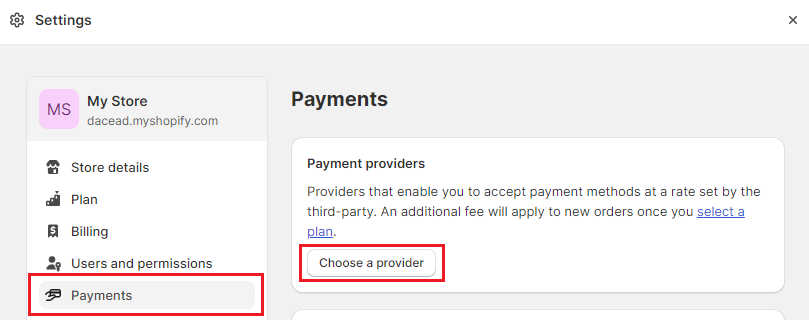 Thiết lập thanh toán