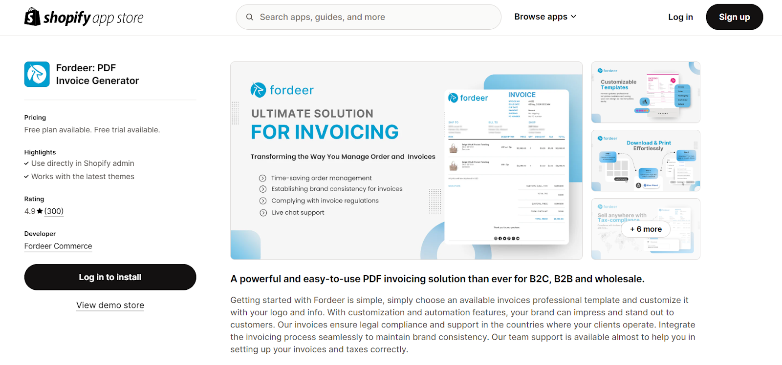 Fordeer: PDF Invoice Generator