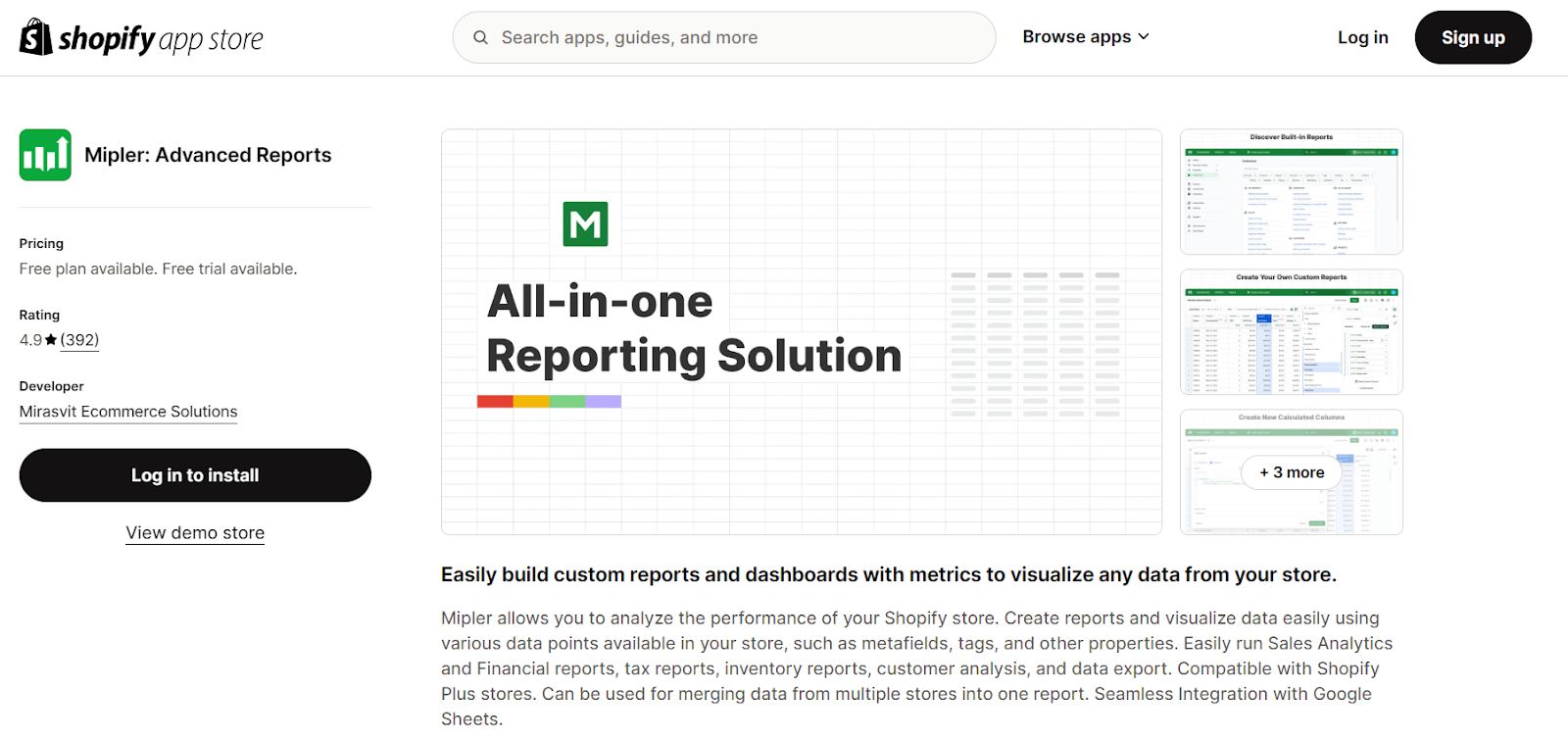 Mipler: Advanced Reports