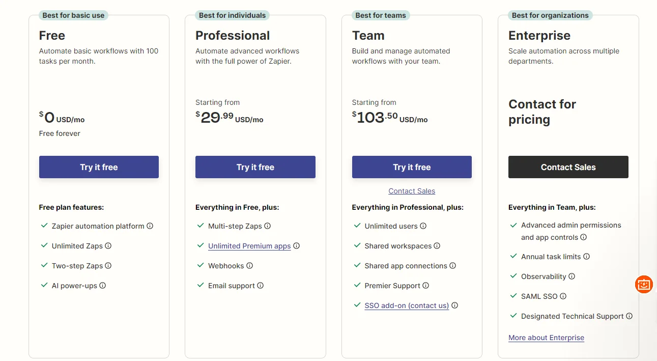zapier-pricing-plan