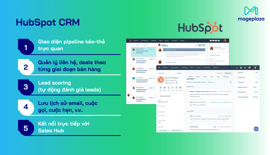 CRM là tính năng nổi bật của HubSpot