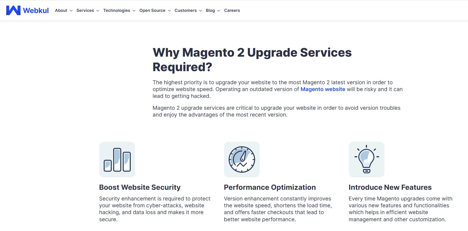 Webkul Magento Upgrade Service