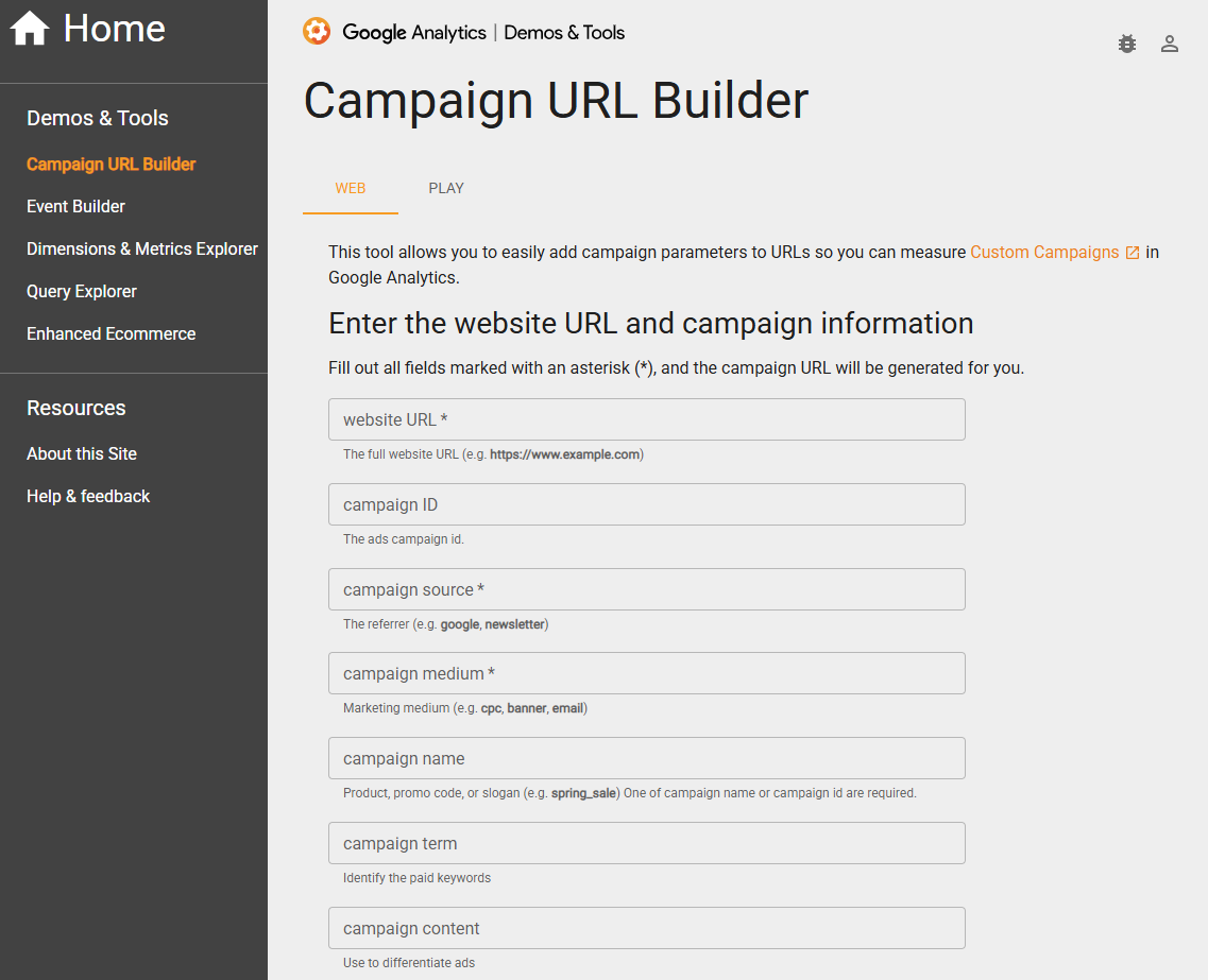 Use Google's URL Builder or a third-party UTM builder tool