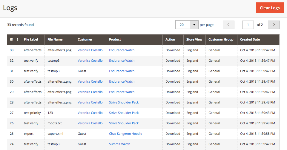 attachment dowloadable report